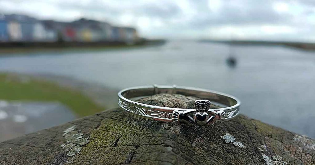 Claddagh baby bangle with new Teddy Bear Gift Box